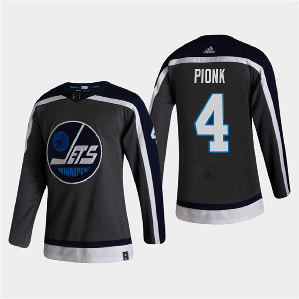 Men's Winnipeg Jets #4 Neal Pionk adidas Gray 2021 NHL Season Reverse Retro Stitched Jersey